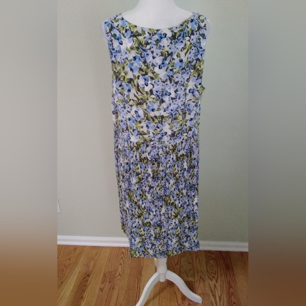J Jill Floral Granite Water Accordion Pleat Dress NWOT